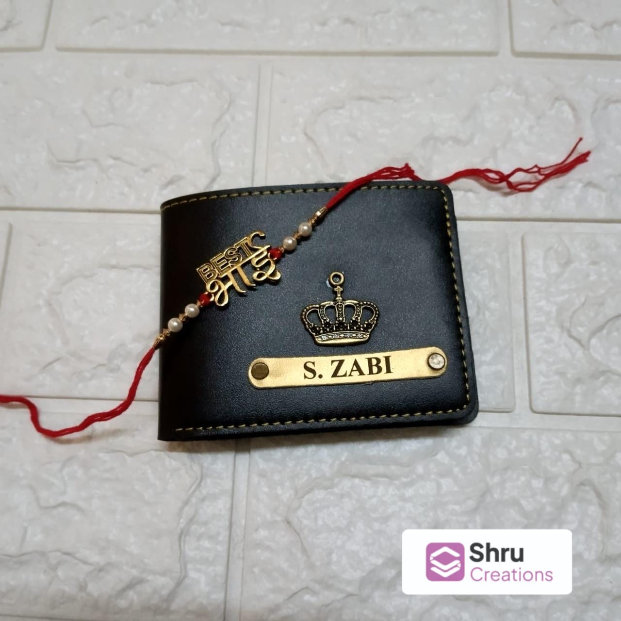 Custom | Leather purse with rakhi | Rakhi special | Rakhi combo